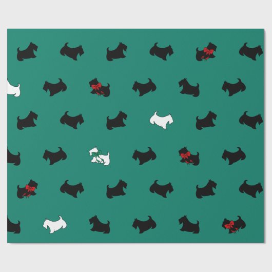 Holiday Scottish Terriers Wrapping Paper Geschenkpapier (Flach)
