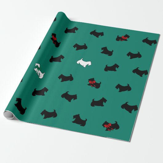 Holiday Scottish Terriers Wrapping Paper Geschenkpapier (Ungerollt)
