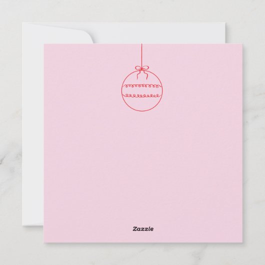 Holiday Scribble Doodle Rot und Rosa Karte (Rückseite)