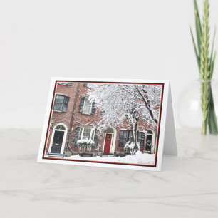 Holiday Season-Beacon Hill: Boston MA-Beacon Hill Feiertagskarte