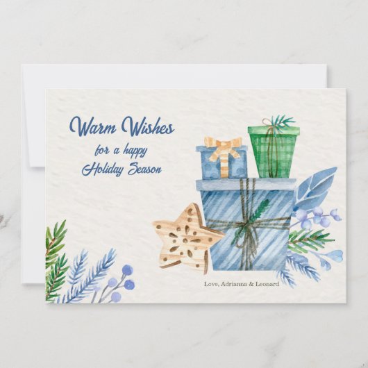 Holiday Season Blue Grußkarte Feiertagskarte (Vorderseite)