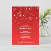Holiday Season Party Rote Einladung (Stehend Vorderseite)