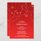 Holiday Season Party Rote Einladung (Vorne/Hinten)