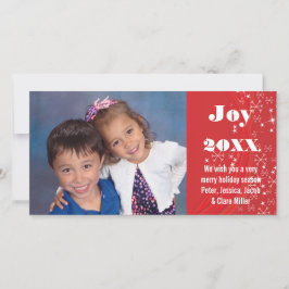 Holiday Season Red/White Snow-Christmas Foto Card Feiertagskarte