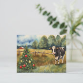 Holiday Seasons Greetings Country Barn  Postkarte (Stehend Vorderseite)