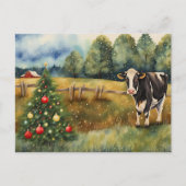 Holiday Seasons Greetings Country Barn  Postkarte (Vorderseite)