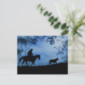 Holiday Seasons Greetings Cowboy Cattle Postcard Postkarte (Stehend Vorderseite)