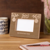 Holiday Seasons Greetings Fir Branch Custom Text Geätzte Rahmen (Links)