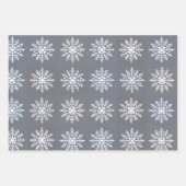 Holiday Secular Snowflake on Gray Coordination Geschenkpapier Set (Vorderseite)