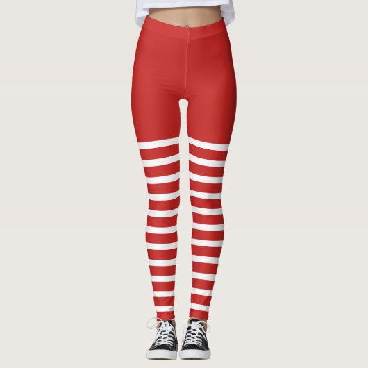 Holiday Sexy Elf Leggings Candy Cane Weihnachten (Vorderseite)