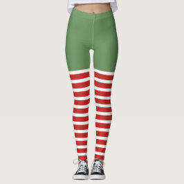 Holiday Sexy Elf Leggings Candy Cane Weihnachten