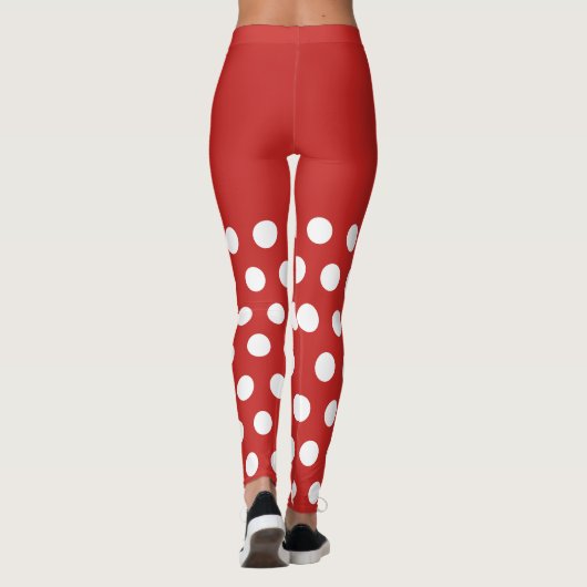 Holiday Sexy Elf Red Spots Retro Weihnachten Leggings (Rückseite)