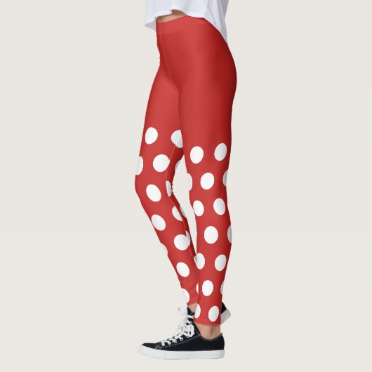 Holiday Sexy Elf Red Spots Retro Weihnachten Leggings (Links)
