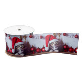 Holiday Shelf Kitty - Christmas Cat Ribbon Satinband (Spule)