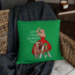 Holiday Shenanigans Retro Pinup Weihnachten Kissen