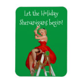 Holiday Shenanigans Retro Pinup Weihnachten Magnet (Vertikal)