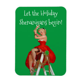 Holiday Shenanigans Retro Pinup Weihnachten Magnet