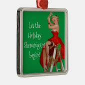 Holiday Shenanigans Retro Pinup Weihnachten Ornament Aus Metall (Rechts)