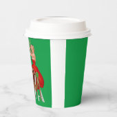 Holiday Shenanigans Retro Pinup Weihnachten Pappbecher (Links)