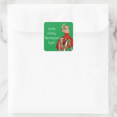 Holiday Shenanigans Retro Pinup Weihnachten Quadratischer Aufkleber (Tasche)