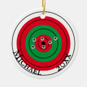 Holiday Shooting Target Gun Shooter Monogram Keramik Ornament (Vorne)