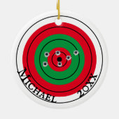 Holiday Shooting Target Gun Shooter Monogram Keramik Ornament (Hinten)