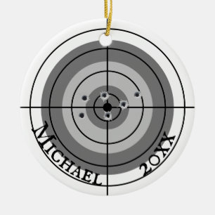 Holiday Shooting Target Gun Shooter Personalisiert Keramik Ornament