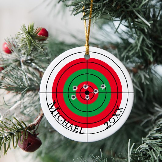 Holiday Shooting Target Gun Shooter Personalisiert Keramik Ornament