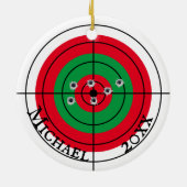 Holiday Shooting Target Gun Shooter Personalisiert Keramik Ornament (Hinten)