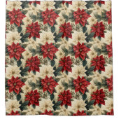 Holiday Shower Curtain Classic Christmas Flowers Duschvorhang (Vorderseite)