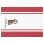 Holiday Siberian Husky Red Tableclout Tischdecke (Vorderseite (Horizontal))