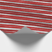 Holiday Silver Foil and Red Christmas Streifen Geschenkpapier (Ecke)