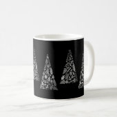 Holiday Silver Tree Black Elegante Kaffeetasse (VorderseiteRechts)