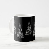 Holiday Silver Tree Black Elegante Kaffeetasse (Vorderseite Links)