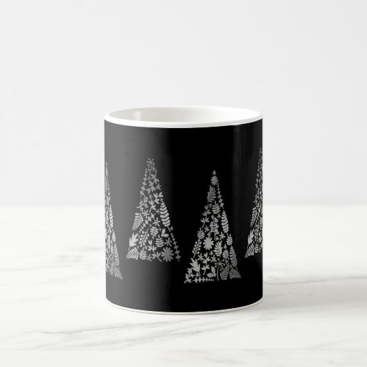 Holiday Silver Tree Black Elegante Kaffeetasse (Mittel)