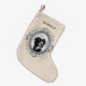 Holiday Silvery Blätter Wreath Foto Kleiner Weihnachtsstrumpf (Vorderansicht (hängend))