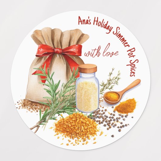 Holiday Simmer Pot Gewürze Etiketten (Design 1)