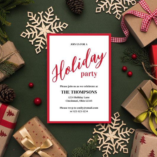 Holiday Simple Cute Calligraphy Script Minimalist Einladung