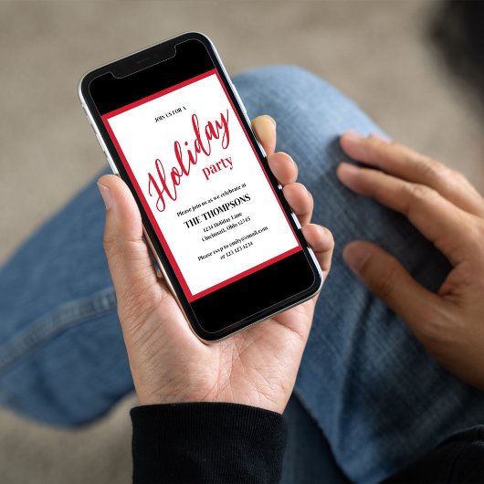 Holiday Simple Cute Calligraphy Script Minimalist Einladung