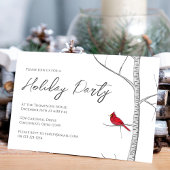 Holiday Simple Red Kardinal Birch Tree QR Code Einladung