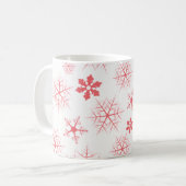 Holiday Simple Red Snowflake Muster Stilvoll Kaffeetasse (Vorderseite Links)