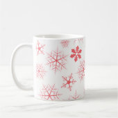 Holiday Simple Red Snowflake Muster Stilvoll Kaffeetasse (Links)