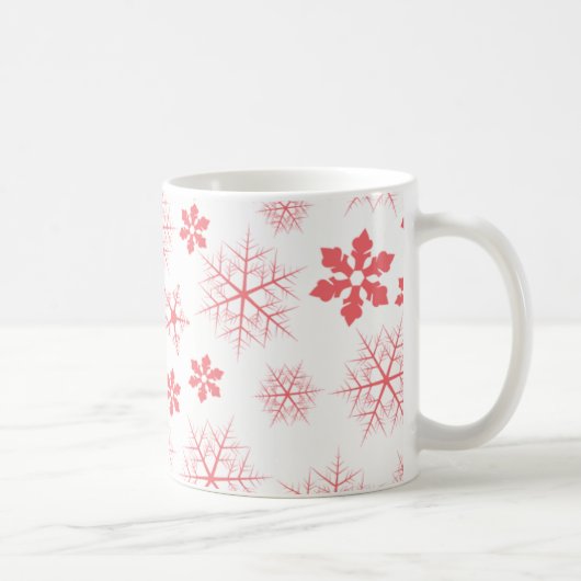 Holiday Simple Red Snowflake Muster Stilvoll Kaffeetasse (Rechts)