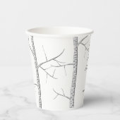 Holiday Simple Winter Red Kardinal Birch Tree Pappbecher (Vorderseite)