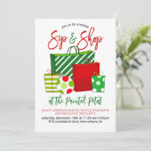 Holiday Sip and Shop Einladung (Stehend Vorderseite)