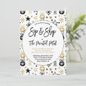 Holiday Sip and Shop Einladung (Stehend Vorderseite)