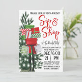 Holiday Sip and Shop Einladung (Stehend Vorderseite)
