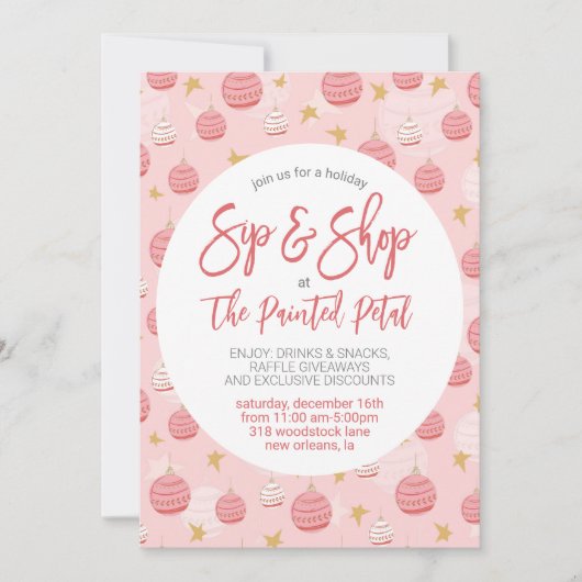 Holiday Sip and Shop Einladung (Vorderseite)