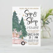 Holiday Sip and Shop Einladung (Stehend Vorderseite)