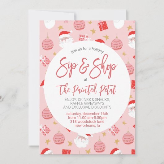 Holiday Sip and Shop Einladung (Vorderseite)